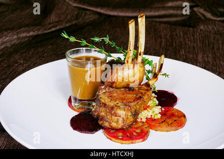 Gebratene Schweinerippchen Stockfoto