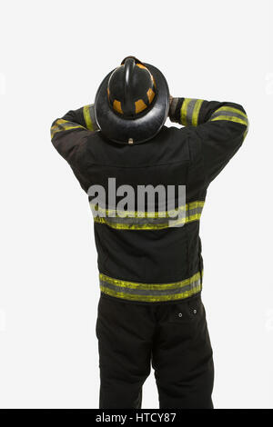 Porträt eines Feuerwehrmannes Stockfoto