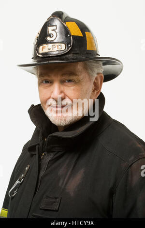 Porträt eines Feuerwehrmannes Stockfoto