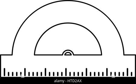 Geometrie Protactor Schule dünne Linie Stock Vektor