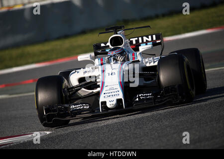 Barcelona, Spanien. 10. März 2017. Lance Stroll, Fahrer des Williams-Teams in Aktion während des 8. Tages des Formel 1-Tests auf dem Circuit Catalunya. Bildnachweis: Pablo Guillen/Alamy Live-Nachrichten Stockfoto