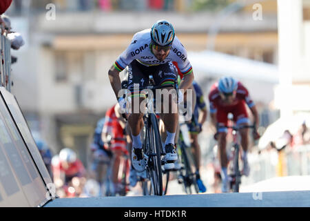 10. März 2017 52. Tirreno - Adriatico Etappe 03: Monterotondo Marittimo - Montalto di Castro 1.: Peter SAGAN (SVK) Bora - Hansgrohe Foto: Yuzuru SUNADA Foto: Cronos/Yuzuru Sunada Stockfoto