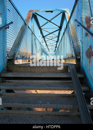 Gusseisen Fuß Brücke über Lincoln Bahnhof Stockfoto
