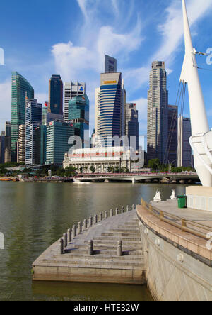 Skyline von Singapur, Central Business District, Fullerton Hotel, Stockfoto