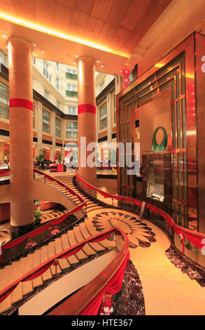 Singapur, Fullerton Hotel, Lobby, Treppe, Stockfoto