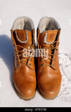 Winter Timberland paar Herren Stiefel Stockfoto