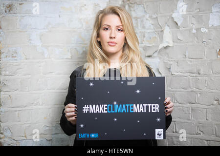 Embargo TOÊ0001 Samstag März 11 EDITORIAL verwenden nur Ellie Goulding startet die WWF-UK-Kampagne #MakeClimateMatter vor der Earth Hour, die am 25. März um 20:30 GMT stattfindet. Stockfoto