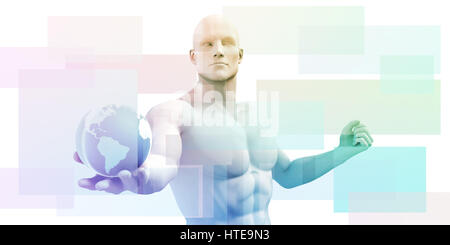 Datennetz auf ein Firmensystem als Kunst Stockfoto