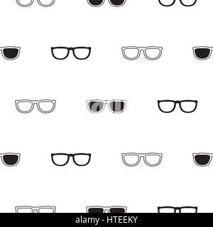 Sonnenbrille Retro-nahtlose Muster in schwarz und weiß. Stock Vektor