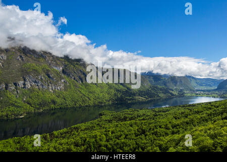 Bohinj-See von Vogel-Seilbahn-Bergstation. Julischen Alpen. Slowenien Stockfoto