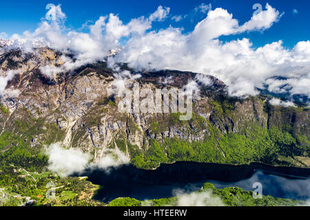 Bohinj-See von Vogel-Seilbahn-Bergstation. Julischen Alpen. Slowenien Stockfoto