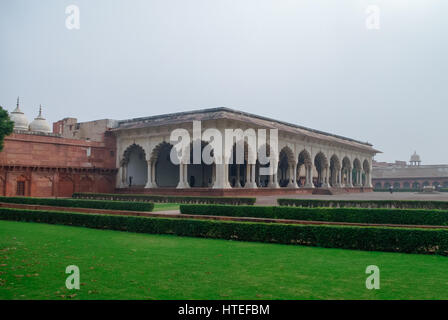 Diwan-E-Aam, Halle für öffentliche Publikum in roten Agra Fort. Agra, Uttar Pradesh, Indien Stockfoto