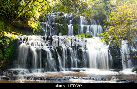 Purakaunui Falls, Wasserfall, die Catlins, Otago, Southland, Neuseeland Stockfoto