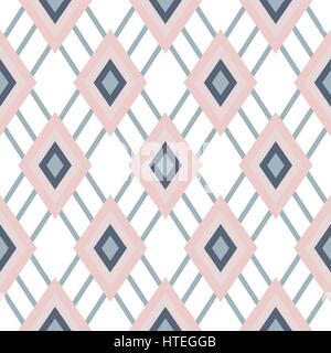 Raute geometrische Pastell rosa Musterdesign. Stock Vektor