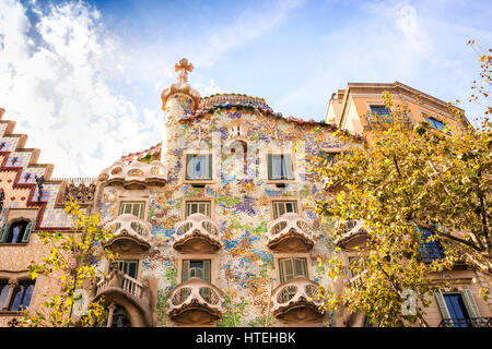 Casa Batllo von Antoni Gaudi, Barcelona, Katalonien, Spanien Stockfoto