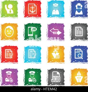 Job Suche Vektor Web-Icons im Grunge-Stil für User Interfacedesign Stock Vektor