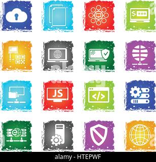 Server-Vektor-Web-Icons im Grunge-Stil für User Interfacedesign Stock Vektor