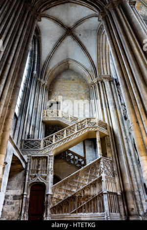 Buchhändler Treppe, Kathedrale von Rouen, Haute-Normandie, Frankreich Stockfoto