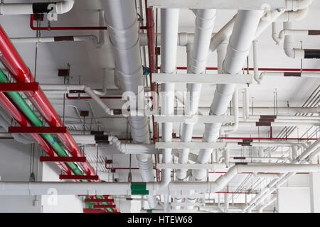 Rohrsysteme, pipeline auf den Aufbau der Decke. Stockfoto
