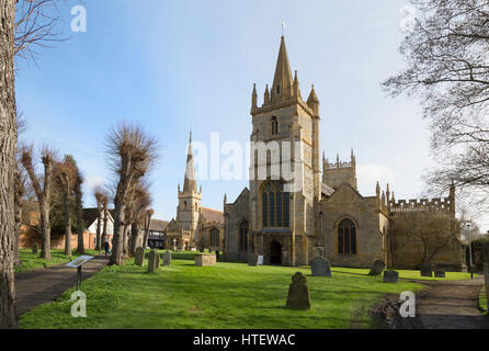 St.-Lorenz-Kirche, und alle Heiligen Kirchen, Evesham Klostergarten, Evesham, Worcestershire UK Stockfoto