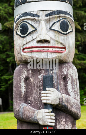 Totem der alten Inuit in Alaska Stockfoto