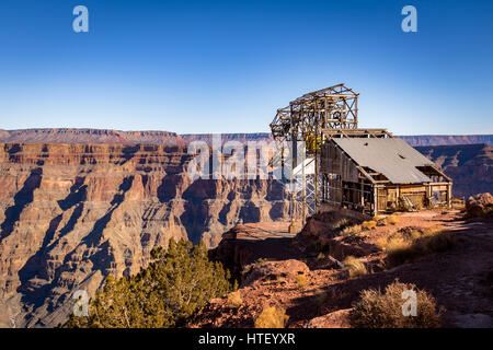 Aufgegeben von Kabel Pendelbahn von mir am Guano Point - Grand Canyon West Rim, Arizona, USA Stockfoto