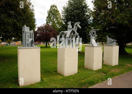 Grove House Gärten Gateway, Dunstable, Bedfordshire, sind einer der Dunstables beeindruckenden Gärten für die Öffentlichkeit im Herzen der Stadt. Stockfoto