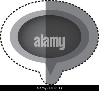 Graustufen-Aufkleber Oval Rede mit Endstück Stock Vektor