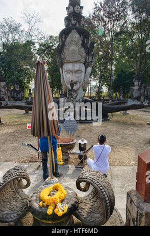 Die bizarre religiösen Kunst Skulptur Garten Sala Kaew Ku in Nong Khai, Thailand Stockfoto