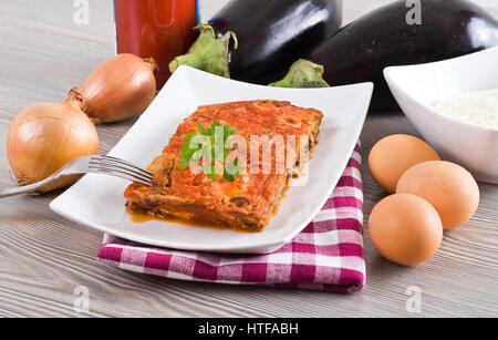 Aubergine Parmigiana. Stockfoto