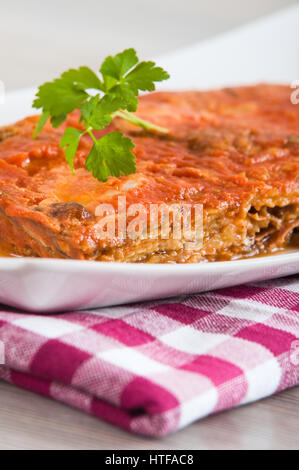 Aubergine Parmigiana. Stockfoto