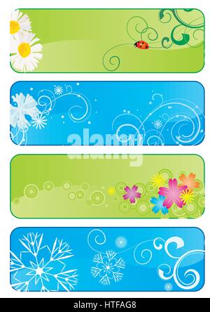 Vektor-Set von 4 verschiedenen saisonalen Banner Stock Vektor