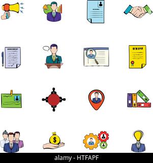 Human Resources-Icons set im Cartoon-Stil, die isoliert auf weißem Hintergrund-Vektor-illustration Stock Vektor