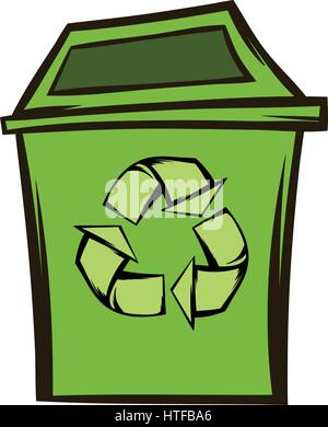 Mülleimer recycling Eco-Symbol. Moderne grüne Ökologie Symbol auf weißem Hintergrund Stock Vektor