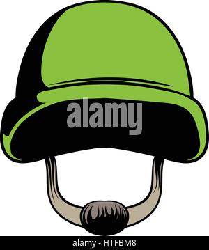 Armee-Helm-Symbol im Cartoon-Stil isoliert-Vektor-illustration Stock Vektor