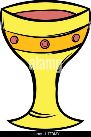 Mittelalterliche Goldschale Symbol im Cartoon-Stil isoliert-Vektor-illustration Stock Vektor