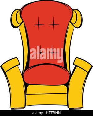 Roten Thron isometrische Symbol im Cartoon-Stil isoliert Vektor-illustration Stock Vektor