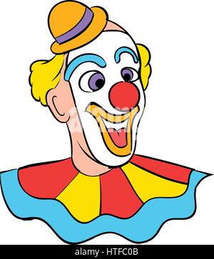 Gesicht-Clown-Symbol-cartoon Stock Vektor