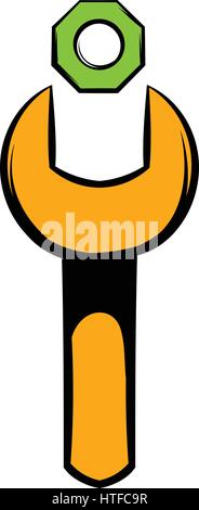 Schraubenschlüssel und Nuss-Symbol, Symbol-cartoon Stock Vektor