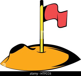 Flagge auf der Mond-Symbol, Symbol-cartoon Stock Vektor