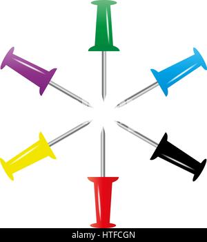 Reihe von stilvollen Briefpapier bunte Knöpfe, Vektor-Illustration. Stock Vektor