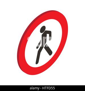 Kein Fußgänger Zeichen Symbol, isometrischen 3d Stil Stock Vektor