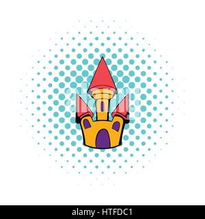 Schloss-Symbol im Comic-Stil Stock Vektor