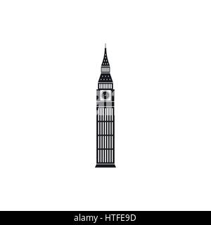 Big Ben in Westminster, London Ikone, einfachen Stil Stock Vektor