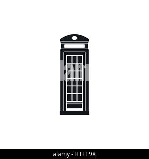 Britische Telefonzelle Symbol, einfachen Stil Stock Vektor