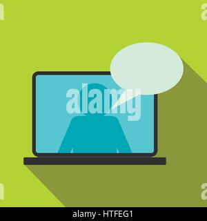 Online-Chat-Symbol, flachen Stil Stock Vektor