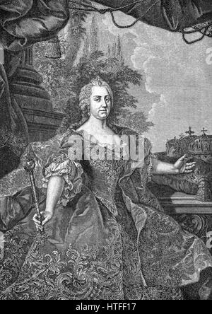 Maria Theresia von Österreich, 1717-1780, Erzherzogin von Österreich und Königin von Ungarn, Kroatien und Böhmen Stockfoto