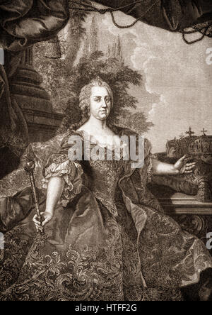 Maria Theresia von Österreich, 1717-1780, Erzherzogin von Österreich und Königin von Ungarn, Kroatien und Böhmen Stockfoto