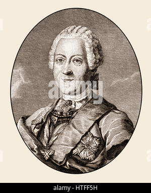 Heinrich von Brühl, 1700-1763, ein deutscher Staatsmann an den sächsischen Hof und Polieren-Litauer Commonwealth zählen Stockfoto