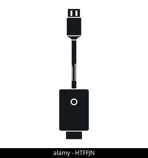 USB-Kabel Symbol, einfachen Stil Stock Vektor